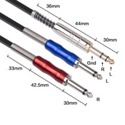BLS0201-30 Stereo 6.35mm Male to Dual Mono 6.35mm Audio Cable, Length:3m
