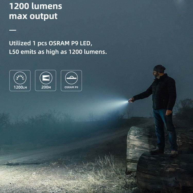 WUBEN L50 Outdoor Portable LED Strong Light USB Rechargeable Aluminum Flashlight - free shipping - PMC Jewellery - Order now!