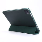 For iPad Air 13 2024 / Pro 12.9 2022 / 2021 Multi-folding TPU Leather Tablet Case with Holder & Pen Slot(Purple)
