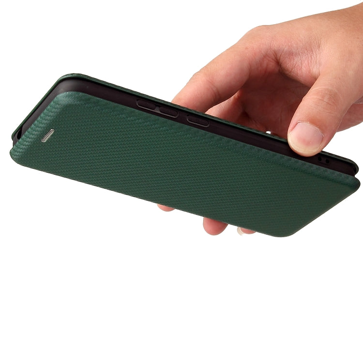 For Doogee X96 Pro Carbon Fiber Texture Horizontal Flip TPU + PC + PU Leather Case with Card Slot(Green) - free shipping - PMC TechLife - Order now!