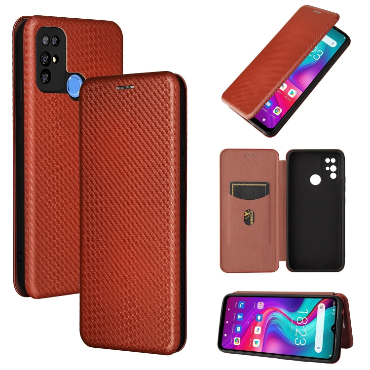 For Doogee X96 Pro Carbon Fiber Texture Horizontal Flip TPU + PC + PU Leather Case with Card Slot(Brown) - More Brand by PMC TechLife | Online Shopping South Africa | PMC TechLife | Buy Now Pay Later Mobicred