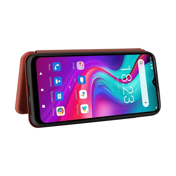 For Doogee X96 Pro Carbon Fiber Texture Horizontal Flip TPU + PC + PU Leather Case with Card Slot(Brown) - More Brand by PMC TechLife | Online Shopping South Africa | PMC TechLife | Buy Now Pay Later Mobicred