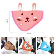 Car Child Seat Belt Adjusting and Fixing Device Buttons Seat Belt Anti-strangulation Shoulder Cover, Style:Flannel Fabric Ladybug