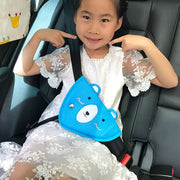 Car Child Seat Belt Adjusting and Fixing Device Buttons Seat Belt Anti-strangulation Shoulder Cover, Style:Flannel Fabric Ladybug