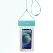 MOMAX SR25 IPX8 Outdoor Transparent PC+TPU Water-resistant Bag with Lanyard For Mobile Phones Below 7 inche(Blue)