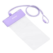 MOMAX SR25 IPX8 Outdoor Transparent PC+TPU Water-resistant Bag with Lanyard For Mobile Phones Below 7 inche(Purple)