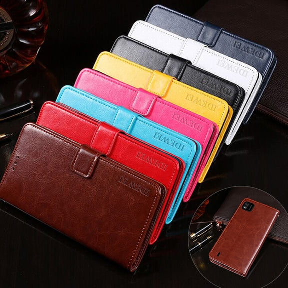 For Wiko Y62 idewei Crazy Horse Texture Horizontal Flip Leather Case with Holder & Card Slots & Wallet(Red)
