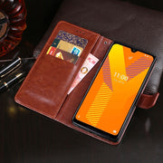 For Wiko Y62 idewei Crazy Horse Texture Horizontal Flip Leather Case with Holder & Card Slots & Wallet(Sky Blue)