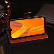 For Wiko Y62 idewei Crazy Horse Texture Horizontal Flip Leather Case with Holder & Card Slots & Wallet(Sky Blue)