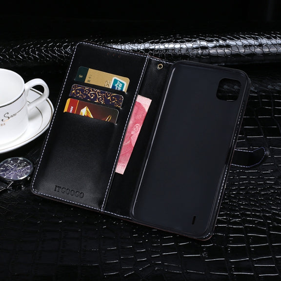 For Wiko Y62 idewei Crocodile Texture Horizontal Flip Leather Case with Holder & Card Slots & Wallet(Dark Blue)