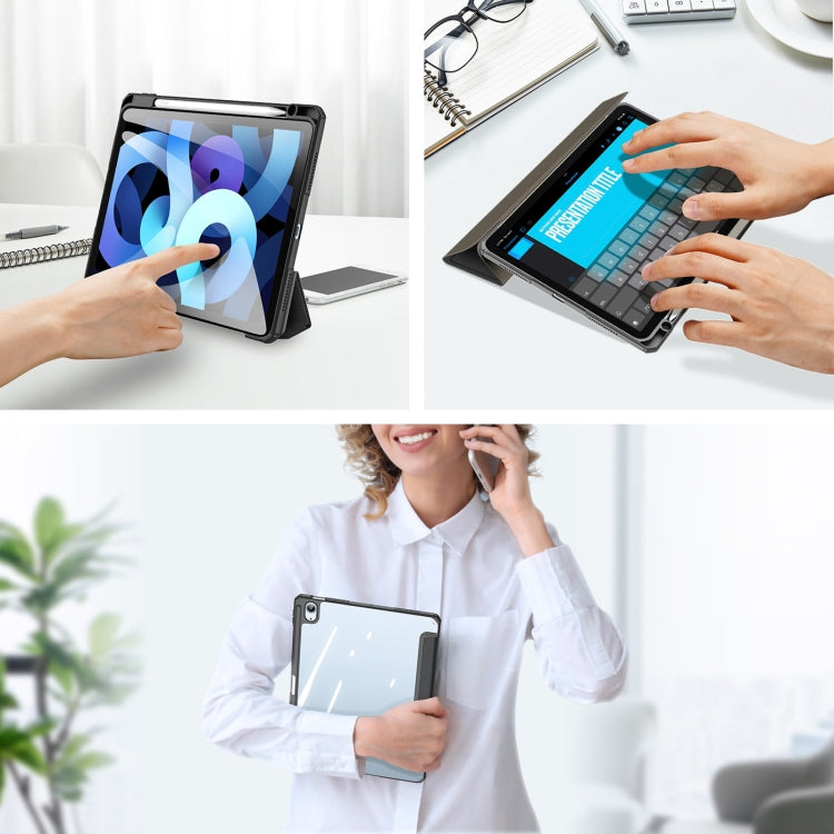 DUX DUCIS TOBY Series Shockproof PU Leather + PC + TPU Flip Smart Case For iPad Air 11 2025 / 2024 / Air 2022 / 2020 10.9(Black)