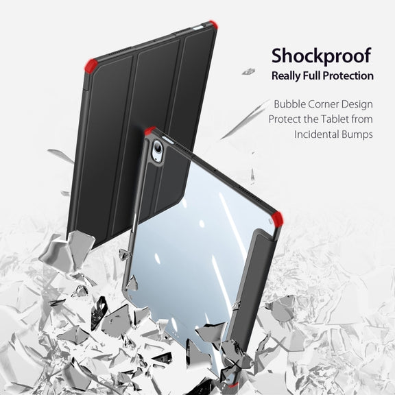 DUX DUCIS TOBY Series Shockproof PU Leather + PC + TPU Flip Smart Case For iPad Air 11 2025 / 2024 / Air 2022 / 2020 10.9(Black)