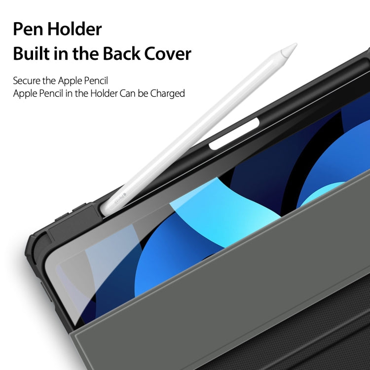 DUX DUCIS TOBY Series Shockproof PU Leather + PC + TPU Flip Smart Case For iPad Air 11 2025 / 2024 / Air 2022 / 2020 10.9(Black)