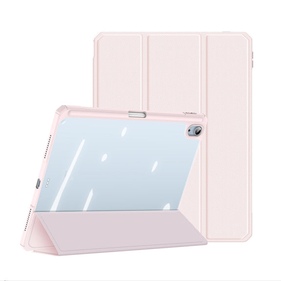 DUX DUCIS TOBY Series Shockproof PU Leather + PC + TPU Flip Smart Case For iPad Air 11 2025 / 2024 / Air 2022 / 2020 10.9(Pink)