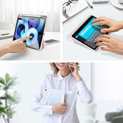 DUX DUCIS TOBY Series Shockproof PU Leather + PC + TPU Flip Smart Case For iPad Air 11 2025 / 2024 / Air 2022 / 2020 10.9(Pink)
