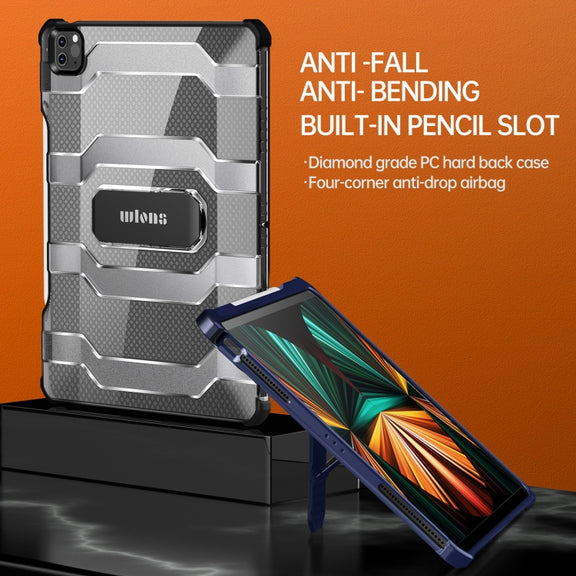 For iPad Pro 11 2022 / 2021 / 2020 / 2018 / Air 2020 10.9 wlons Explorer Series PC + TPU Tablet Case with Folding Holder(Matte Transparent)