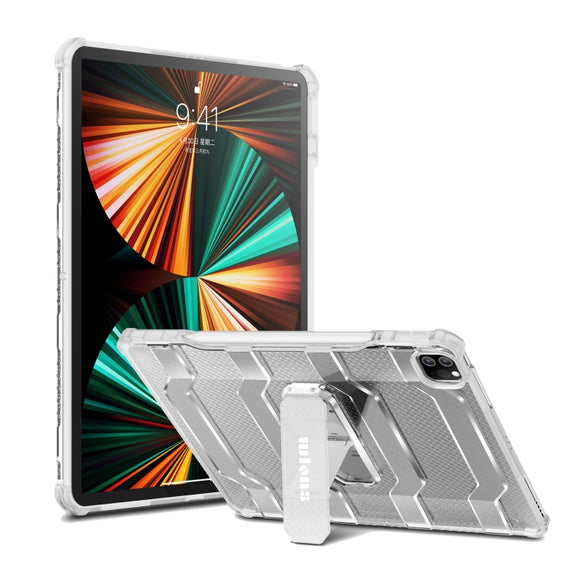 For iPad Pro 11 2022 / 2021 / 2020 / 2018 / Air 2020 10.9 wlons Explorer Series PC + TPU Tablet Case with Folding Holder(Matte Transparent)
