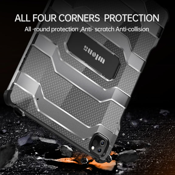 For iPad Pro 11 2022 / 2021 / 2020 / 2018 / Air 2020 10.9 wlons Explorer Series PC + TPU Tablet Case with Folding Holder(Matte Transparent)