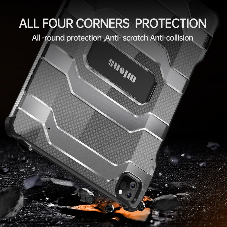 For iPad Pro 11 2022 / 2021 / 2020 / 2018 / Air 2020 10.9 wlons Explorer Series PC + TPU Tablet Case with Folding Holder(Matte Transparent)
