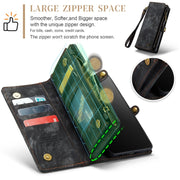 For Samsung Galaxy A12 CaseMe Detachable Multifunctional Horizontal Flip Leather Case, with Card Slot & Holder & Zipper Wallet & Photo Frame(Black)