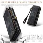 For Samsung Galaxy A12 CaseMe Detachable Multifunctional Horizontal Flip Leather Case, with Card Slot & Holder & Zipper Wallet & Photo Frame(Black)