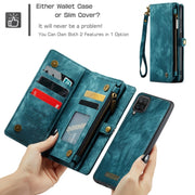 For Samsung Galaxy A12 CaseMe Detachable Multifunctional Horizontal Flip Leather Case, with Card Slot & Holder & Zipper Wallet & Photo Frame(Green)
