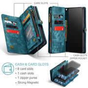 For Samsung Galaxy A12 CaseMe Detachable Multifunctional Horizontal Flip Leather Case, with Card Slot & Holder & Zipper Wallet & Photo Frame(Green)