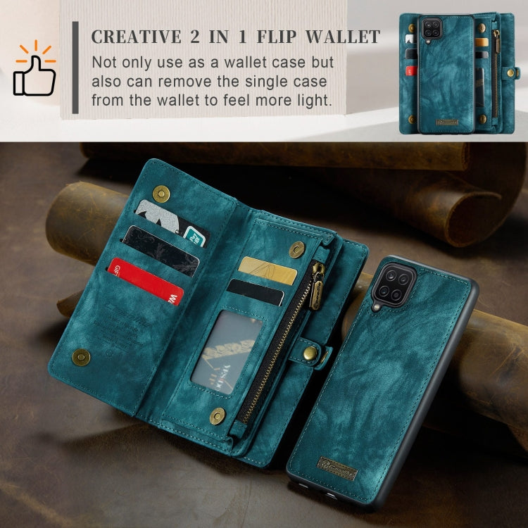 For Samsung Galaxy A12 CaseMe Detachable Multifunctional Horizontal Flip Leather Case, with Card Slot & Holder & Zipper Wallet & Photo Frame(Green)