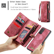 For Samsung Galaxy A32 5G CaseMe Detachable Multifunctional Horizontal Flip Leather Phone Case(Red)