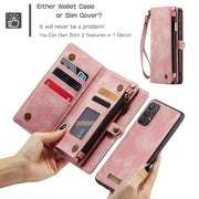 For Samsung Galaxy A32 5G CaseMe Detachable Multifunctional Horizontal Flip Leather Phone Case (Pink)