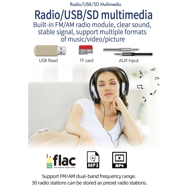 T100C 7 inch Manually Retractable Screen Car MP5 Player Radio, Support Mirror Link & FM & TF Card & USB & Bluetooth Hand-free Calling & Reversing Trajectory System & CayPlay Connection - Car MP3 & MP4 & MP5 by PMC TechLife | Online Shopping South Africa | PMC TechLife | Buy Now Pay Later Mobicred