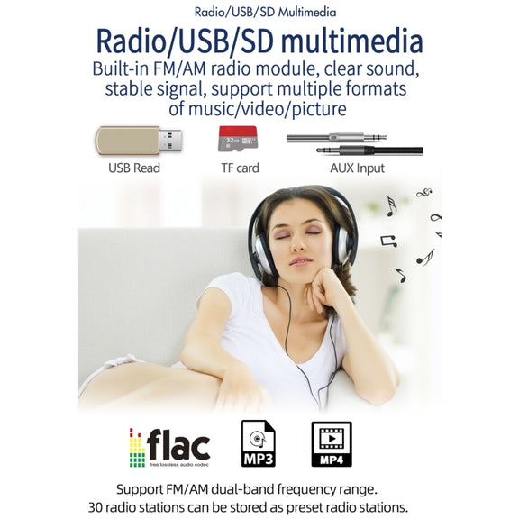 T100C 7 inch Manually Retractable Screen Car MP5 Player Radio, Support Mirror Link & FM & TF Card & USB & Bluetooth Hand-free Calling & Reversing Trajectory System & CayPlay Connection