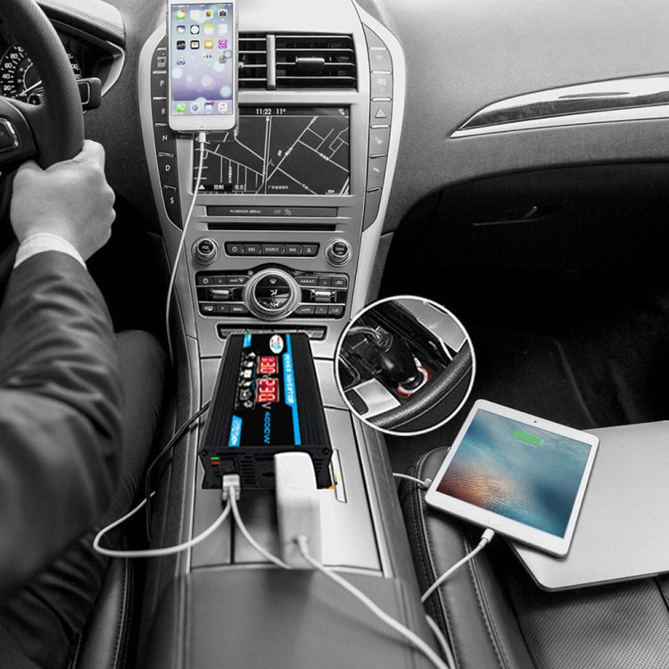 Tang II Generation 12V to 110V 4000W Modified Square Wave Car Power Inverter(Black) - free shipping - PMC TechLife - Order now!