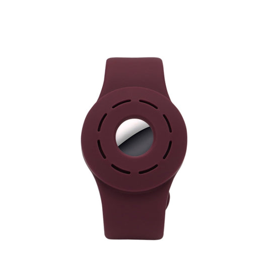 Anti-scratch Shockproof Silicone Bracelet Strap Protective Cover Case For AirTag(Wine Red) -  by PMC Jewellery | Online Shopping South Africa | PMC Jewellery | Buy Now Pay Later Mobicred