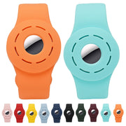 Anti-scratch Shockproof Silicone Bracelet Strap Protective Cover Case For AirTag(Dark Blue)