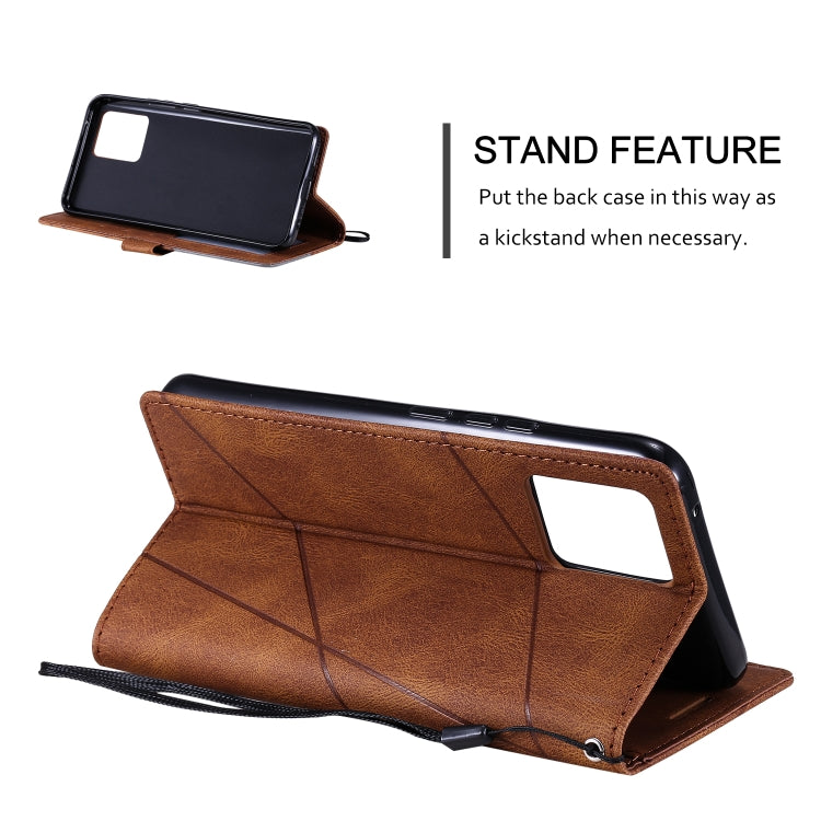 For OPPO Realme 8 4G Skin Feel Splicing Horizontal Flip Leather Case with Holder & Card Slots & Wallet & Photo Frame(Brown) - Realme Cases by PMC TechLife | Online Shopping South Africa | PMC TechLife | Buy Now Pay Later Mobicred