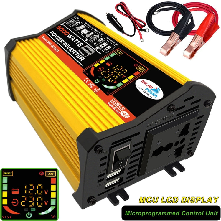 Legend III Generation DC12V to AC220V 6000W Modified Square Wave Car Power Inverter with LED Display(Yellow) - Modified Square Wave by PMC TechLife | Online Shopping South Africa | PMC TechLife | Buy Now Pay Later Mobicred