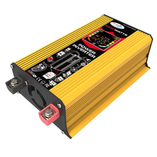 Tang III Generation 12V to 220V 6000W Modified Square Wave Car Power Inverter with LCD Display & Dual USB(Yellow) - free shipping - PMC Jewellery - Order now!