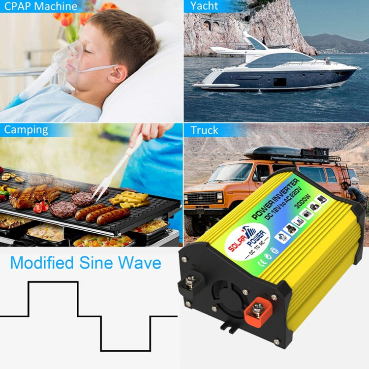 Legend I Generation DC12V to AC110V 3000W Modified Square Wave Car Power Inverter(Yellow) - Modified Square Wave by PMC TechLife | Online Shopping South Africa | PMC TechLife | Buy Now Pay Later Mobicred