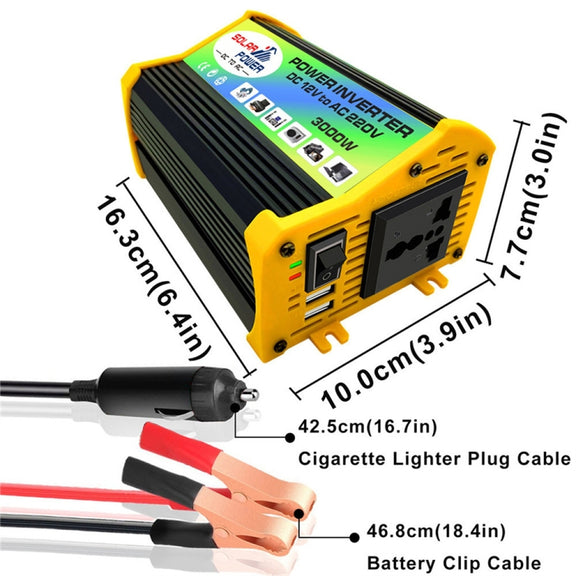 Legend I Generation DC12V to AC220V 3000W Modified Square Wave Car Power Inverter(Black)