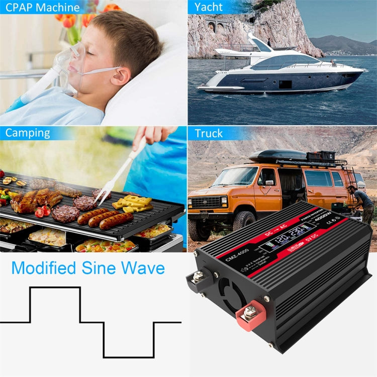 Zhizun Modified Sinewave 12V to 110V 4000W Car Power Inverter(Black) - Modified Square Wave by PMC TechLife | Online Shopping South Africa | PMC TechLife | Buy Now Pay Later Mobicred