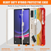 For Samsung Galaxy Tab S7 FE T730 / S7+ / S9+ /S8+ Silicone + PC Protective Case with Holder & Shoulder Strap(Colorful Red)