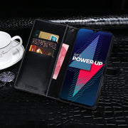 For Wiko Power U30 idewei Crocodile Texture Horizontal Flip Leather Case with Holder & Card Slots & Wallet(Dark Blue)