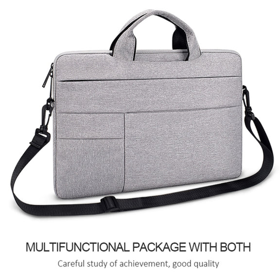 ND05SDJ Oxford Cloth + Nylon Laptop Portable Shoulder Bag, Size:15.6 inch(Hemp Gray)
