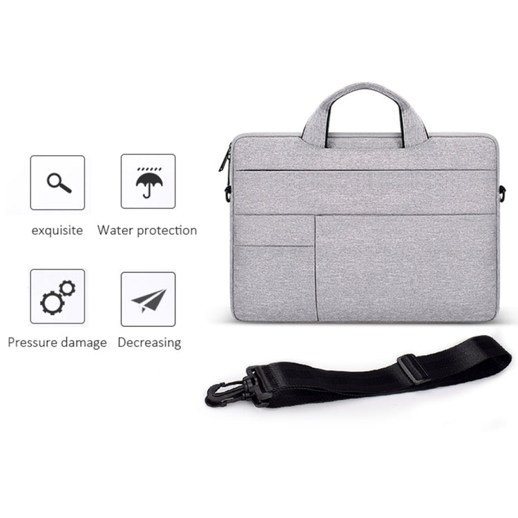 ND05SDJ Oxford Cloth + Nylon Laptop Portable Shoulder Bag, Size:15.6 inch(Hemp Gray)