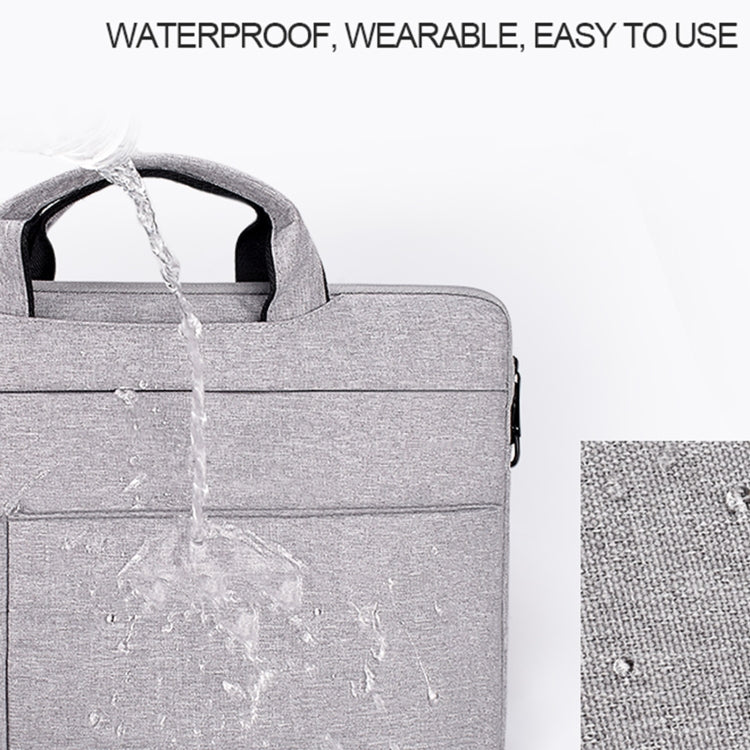 ND05SDJ Oxford Cloth + Nylon Laptop Portable Shoulder Bag, Size:15.6 inch(Hemp Gray)