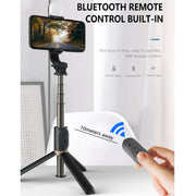 Q03S Fill Light Bluetooth Selfie Stick Tripod Mobile Phone Holder(White)