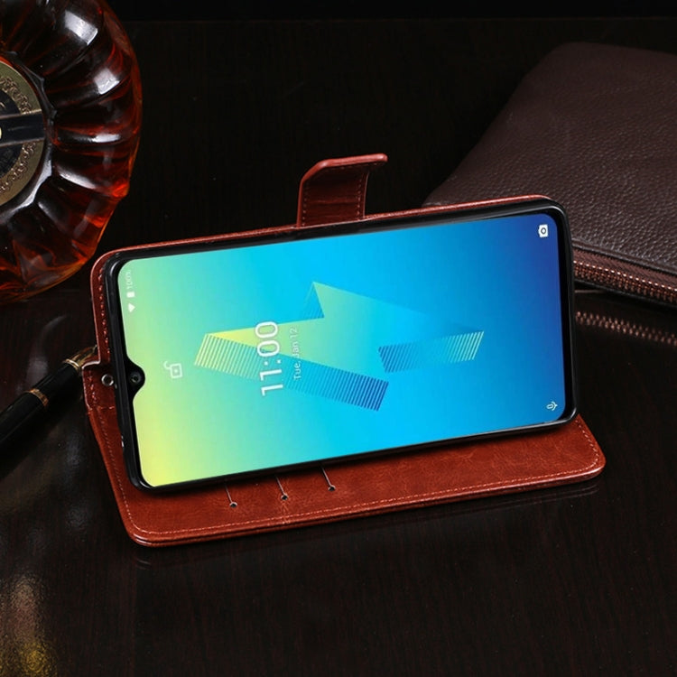For Wiko Power U10 idewei Crazy Horse Texture Horizontal Flip Leather Case with Holder & Card Slots & Wallet(Dark Blue)