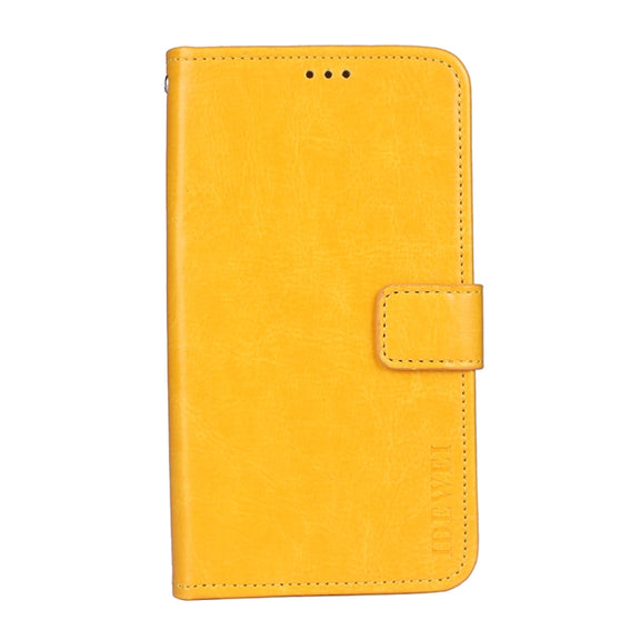For Wiko Power U30 idewei Crazy Horse Texture Horizontal Flip Leather Case with Holder & Card Slots & Wallet(Yellow)