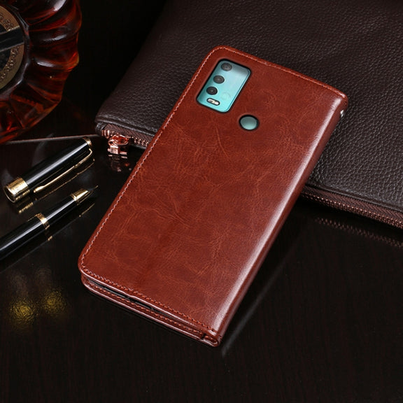 For Wiko Power U30 idewei Crazy Horse Texture Horizontal Flip Leather Case with Holder & Card Slots & Wallet(Yellow)
